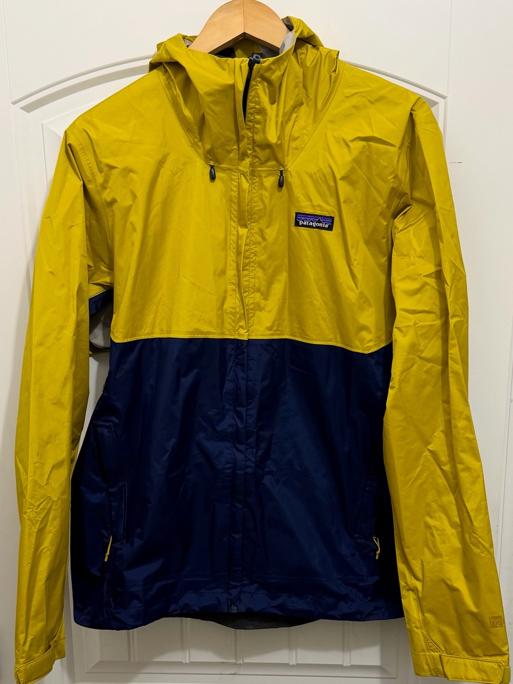 Patagonia Mens Torrentshell H2No Waterproof Rain Jacket Medium Blue/Yellow 83802